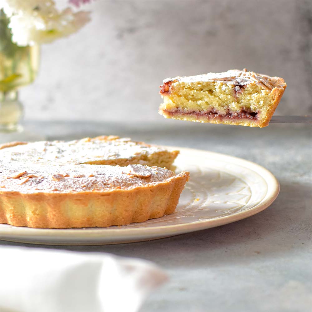 Sugar free, Vegan, Strawberry almond Bakewell tart